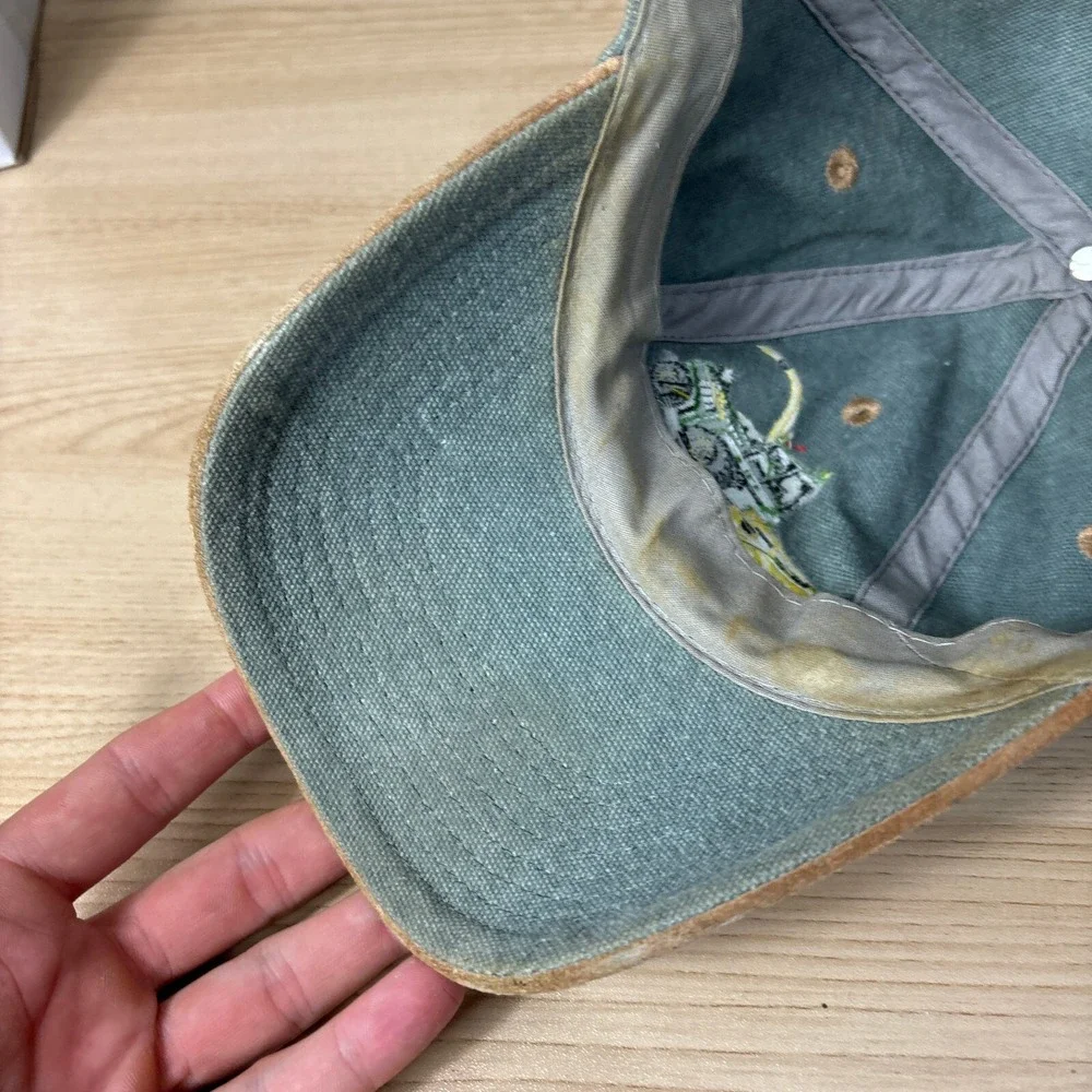 Vintage John Deere Hat Cap Strap Back‎ Green Canvas 7000 Series Tractors